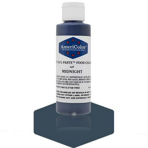 AmeriColor, Soft Gel Paste Food Color, Midnight 4.5 oz