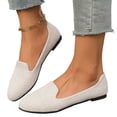thumbnail image 4 of Beige Women'S Shoes Round Toe Closed Toe Slip On Flat Heel Soft Sole Breathable Comfortable Lightweight Casual Footwear For Daily All Day Wear Size 36, 4 of 9