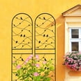 thumbnail image 3 of MAYEERTY 2 Pack Metal Garden Trellis 71 x 19.7 Inch Rustproof Climbing Plants Support Bird Deco Black Outdoor Flower, 3 of 6