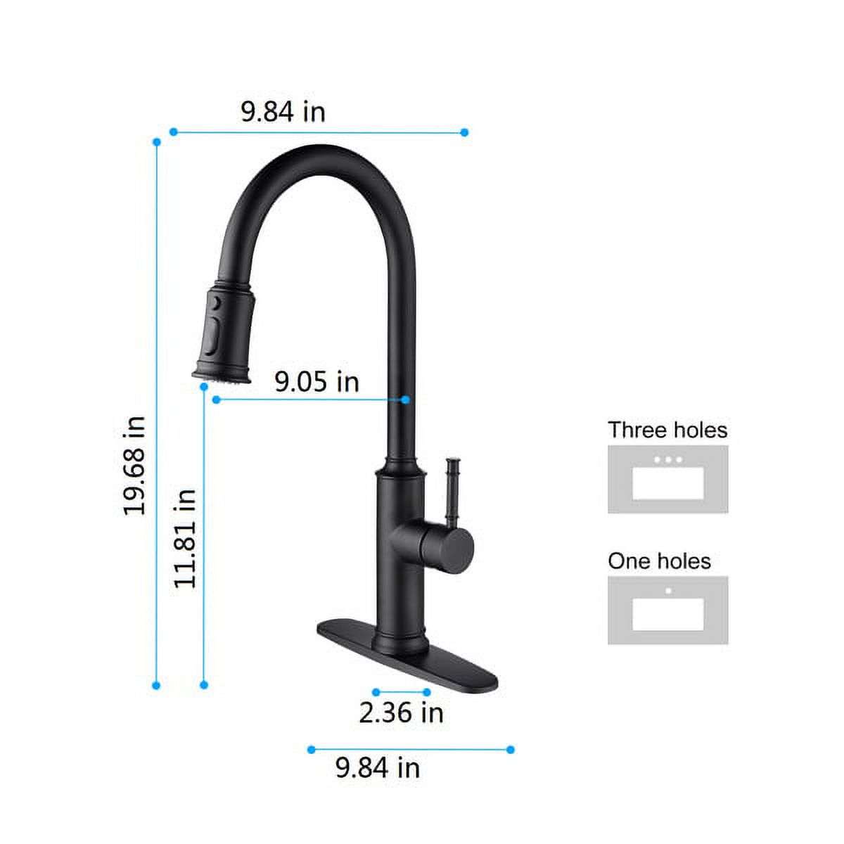 Brushed Nickel Kitchen Faucet with Pull-Down Sprayer – High Arc 360° Rotating Stainless Steel Faucet, Single Hole, Ceramic Valve & 1.8 GPM Flow