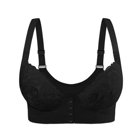 Arnsht Women s Front Closure Minimizer Bra Cute Fashion Soft Comfort Breathable Wirefree Bras Non Padded Plus Size Daily Bras Black 36AB