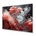 thumbnail image 2 of Designart "Butterfly Haven Red Grey I" Animals Metal Wall Art Prints, 2 of 5