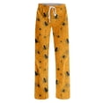 thumbnail image 5 of IYYVV Women Halloween Pajamas Pants Fall Pumpkin Pattern Print Lounge Slacks Comfy Loose Fit Drawstring Elastic Waist Sweatpants Saffron M, 5 of 6