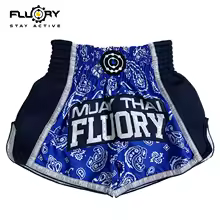 blue, variant on Fluory Muay Thai Shorts Boxing Training Shorts MMA Clothing Women Free Fight Shorts Free Fight Custom