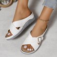 thumbnail image 5 of AXXD Womens Sandals White Wedge Summer Beach Mothers Day, 5 of 6