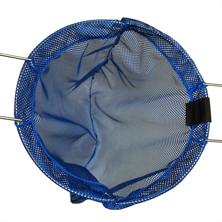 Spearfishing 5mm SS Wire Handle Blue Fish Bag Net Mesh, Large 26 