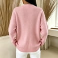 thumbnail image 5 of Resicozy Women's Long Sleeve Cardigan Sweaters Button Up V Neck Knit Tops Lightweight Oversized Business Pullover Pink 2XL, 5 of 5