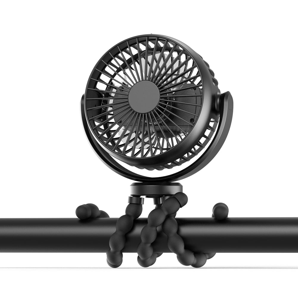 Ventilateur Portable USB Pour Poussette Bébé – Clip Flexible, 3 Vitesses, Lumière Nocturne, Rechargeable
