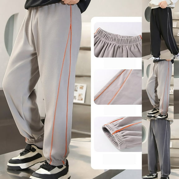 Piuwrlz Teen Sweatpants Boys Jogger Pants Relaxed Fit Plush Pant Gray Size 12 Years