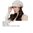 thumbnail image 7 of harmtty Female Octagonal Hat Vintage Short Brim Solid Color Washable Lightweight Keep Warm Painter Artist Lightweight Women Beret for Student Beige, 7 of 7