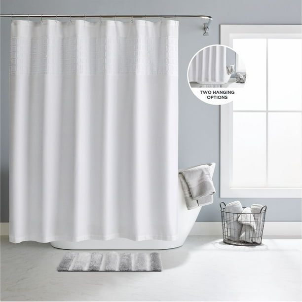 Better Homes & Gardens Clipped Square Polyester Shower Curtain Bath Set