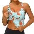 thumbnail image 3 of Gukieu Rabbit Is Eating Carrots Print Women's Sports Vest, Low-neck U-shaped Removable Pad Sports Bra for Yoga, Exercise, Dance-XX-Large, 3 of 8