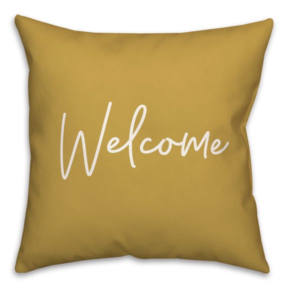 Creative Products Welcome Home Thin Script Black and White 20x20 Indoor / Outdoor Pillow