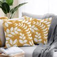 thumbnail image 2 of Throw Pillow Covers 20x20 Inch Set of 2, Ochre Orange Leaves Waterproof Outdoor Pillow Covers, Farmhouse Botanical Branch Vintage Boho Decorative Cushion Pillowcases for Patio Garden Couch Bed, 2 of 9