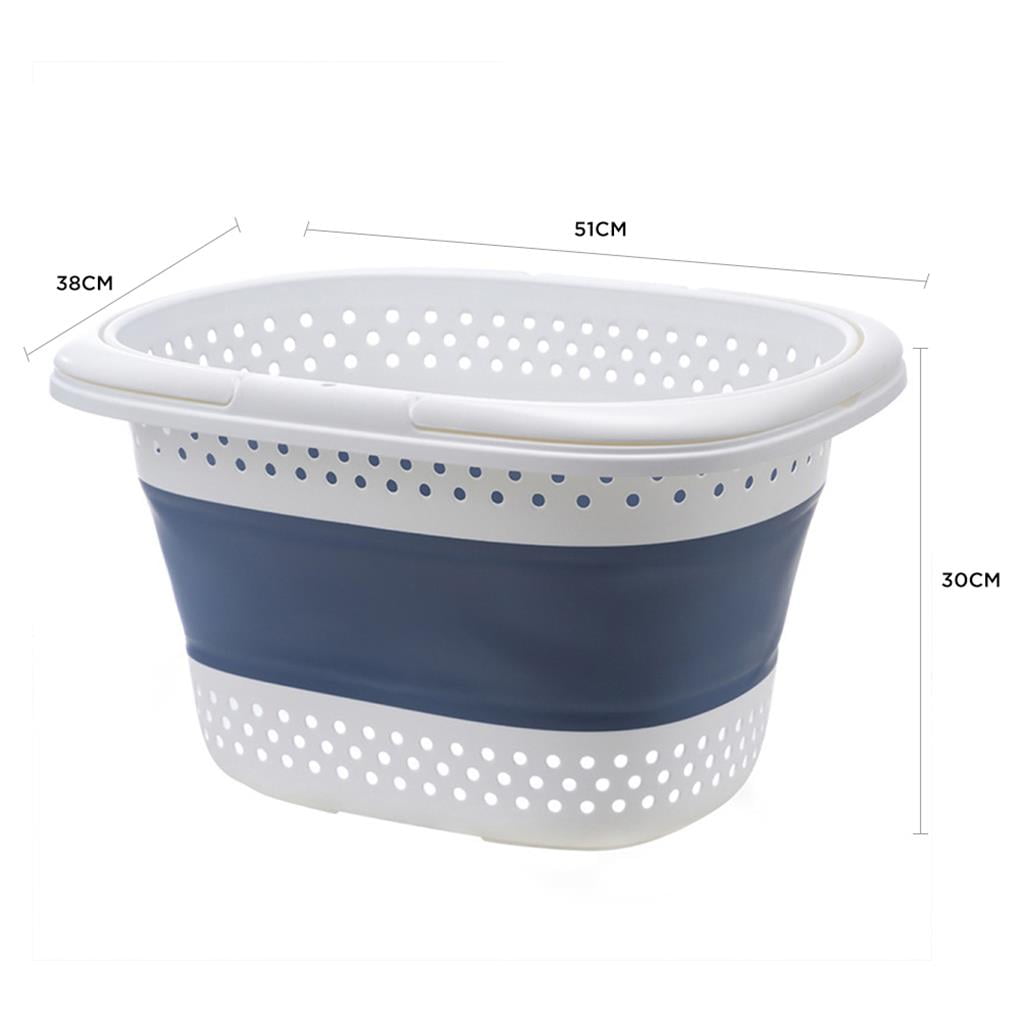 Collapsible Plastic Laundry Basket Oval Tub/Basket Foldable Storage