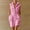 Pink, variant on Women's Summer Solid Color Sleeveless Romper Collared V-Neck Button-Down Casual Short Jumpsuit with Pockets Purple XXL(XXL)