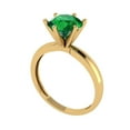 thumbnail image 2 of Clara Pucci 14K Yellow Gold 2ct Emerald Solitaire Ring for Women, 2 of 8