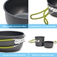 thumbnail image 3 of Odoland Utensilios de Cocina para Acampar Estufa Mosquetón Soporte para Recipiente Trípode y Taza de Acero Inoxidable, Soporte para Tanque, Kit de Cuchara para Tenedor para Mochileros, Acampar al Aire, 3 of 5