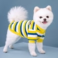 thumbnail image 2 of Ropa de forro polar suave para mascotas, chaleco cálido de invierno para perros pequeños, con rayas arcoíris, para cachorros y gatos, abrigos para chihuahuas, caniches y shih tzu., 2 of 6