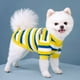 thumbnail image 2 of Ropa de forro polar suave para mascotas, chaleco cálido de invierno para perros pequeños, con rayas arcoíris, para cachorros y gatos, abrigos para chihuahuas, caniches y shih tzu., 2 of 6