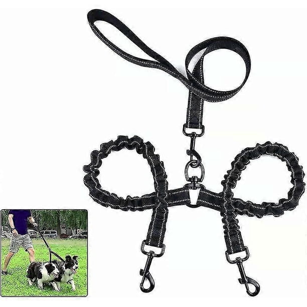 Double Dog Leash For 2 Dogs,dog Leash,360tangle-free Double Dog Leash,multifunctional Detachable Leash,elastic Material Shock Absorption