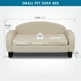 thumbnail image 6 of Paws & Purrs Modern Pet Sofa Bed – 31.5" Wide Low-Back Lounger for Dogs & Cats – Removable Washable Mattress Cover, Espresso / Oatmeal, 6 of 11