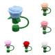 6 Pcs Silicone Rose Straw Cover Cap for Stanley Cup,Flower Straw Toppers Compatible with 6-10mm Drinking Straw,for Stanley Cup for Women Valentine's Gift