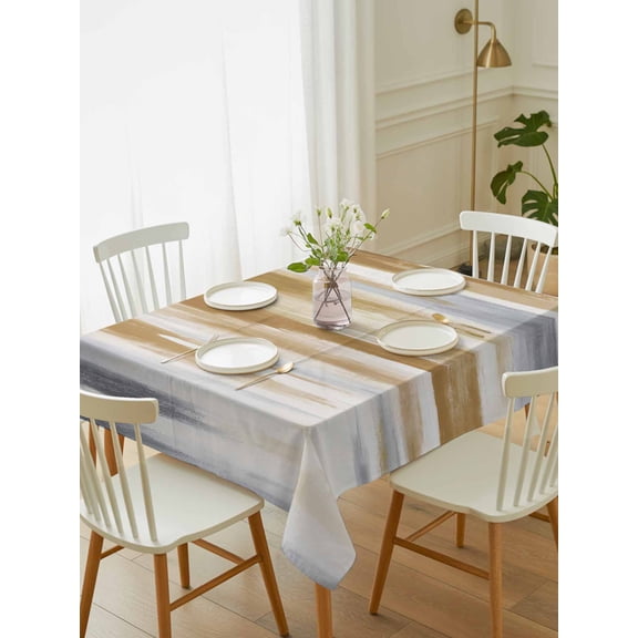 Brown Gray Tablecloth Rectangle Table Cloth 60x102,Waterproof Outdoor Table Cloth Covers Decorative Table Protector,Vintage Abstract White Ombre Texture Washable Table Cover for Kitchen Dinning Party