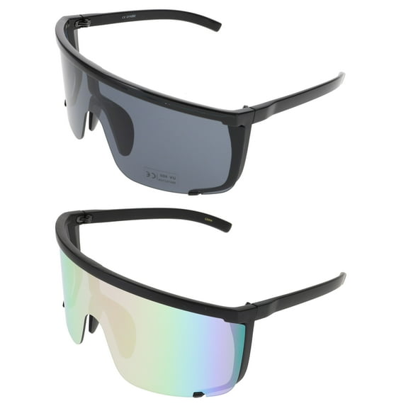Flawless Oversized Super Shield Mirrored Lens Sunglasses