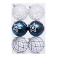 thumbnail image 1 of 6 adornos navideños de bolas, decoración navideña, manualidades, ligeros, para árbol de Navidad. Azul Blanco, 1 of 9