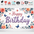 thumbnail image 6 of Floral Decoration Happy Birthday Banner Butterfly Theme Colorful Design for Birthday Party Event Decoration, 6 of 7