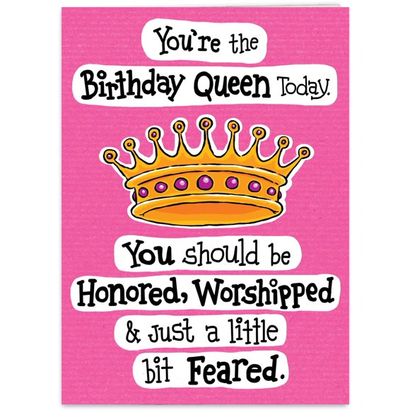 Tarjeta de cumpleaños divertida CardFool Birthday Queen 5 x 7 pulgadas