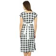 thumbnail image 7 of Bimba Womens Check Pattern Cotton Dress With Pockets Knee Length Casual Wear, 7 of 7
