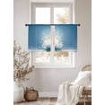 thumbnail image 3 of Summer Sheer Curtains 54 Inch Length 2 Panels for Living Room, Modern Blue Lake Sparkle White Flowers Lotus Voile Kitchen Curtain Set, Luxury Privacy Drapes Window Treatment for Bedroom, 3 of 7