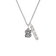 thumbnail image 2 of Delight Jewelry Black Nickeltone Crystal Initial - S - Beaded Border - Silvertone Hope Anchors the Soul Bar Charm Necklace, 23", 2 of 4