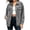 Gray, variant on Womens Denim Jackets Classic Button Down Trucker Coat Oversized Dropped Shoulder Long Sleeve Outerwear with Chest Flap Pockets for Spring Fall Vintage Look