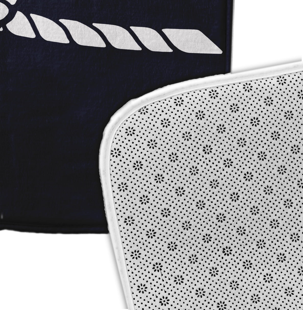 Simply Daisy 24" x 17" Plush Microfiber Navy Carrick Bend Bath Mat