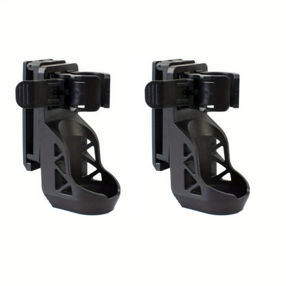 2Pcs 1"-1.55" Dia. Rotatable Flashlight Holster With Survival Whistle - Lever Side Lock System - Adjustable Belt Holder For Secure Carry - Construction For Outdoor And Tactical Use