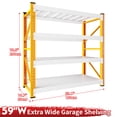 thumbnail image 3 of JHYKFG 4000LBS Heavy Duty Storage Shelves, 4-Tier Steel Shelves, 78.8"W Adjustable Metal Shelving Unit for Garage, Warehouse, 59.1" W x 19.7" D x 78.8" H, Orange&White, 3 of 5