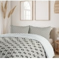 thumbnail image 6 of Ambesonne Modern Duvet Cover Sets, Retro Folk Effects Pattern, 2-King, Coconut and Black, 6 of 7