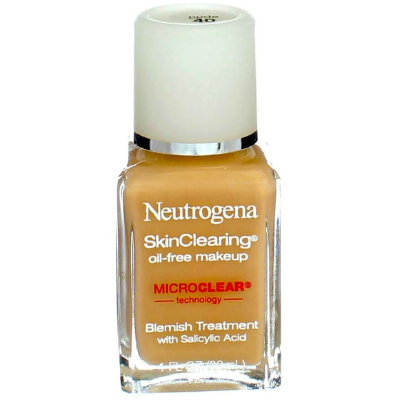 Neutrogena SkinClearing Oil-Free Liquid Makeup, Nude [40] 1 oz (Pack of 2)