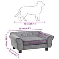 thumbnail image 4 of vidaXL Dog Sofa Grey 72x45x30 cm Plush, 4 of 5