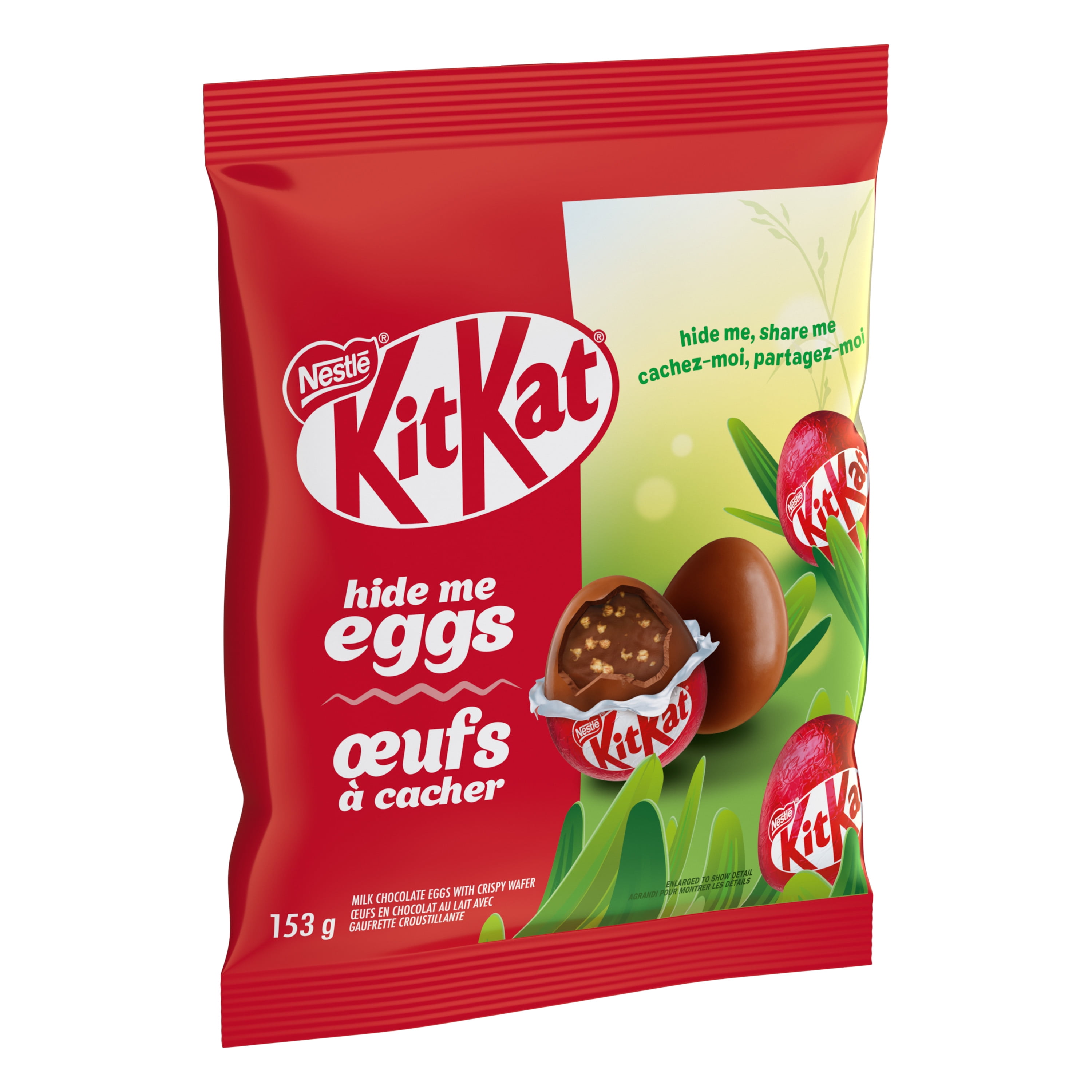 Œufs à cacher, œufs miniatures en chocolat au lait remplis de gaufrette croustillante KITKAT emblématique, parfaits pour chasses aux œufs et paniers de Pâques, emballés individuellement