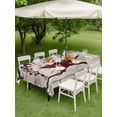 thumbnail image 3 of Outdoor Tablecloth with Umbrella Hole and Zipper, Texas Star Vintage Rectangle Table Cloth 60x120 Inch Waterproof Tablecloth, Red Retro Berry Beige Wooden Picnic Table Cover for Patio Camping, 3 of 7