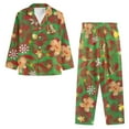 thumbnail image 3 of Renewold 2 Pieces Ladies Comfort Button Pj Set Women Casual Pajamas Daily Wear Skin Friendly Christmas Bell Gingerbread Man Pullover Tops Sleepwear Size XL, 3 of 6
