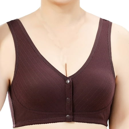 HCURIBAD Wireless Bras  Clearance! Front Button Bra Front Closure Sports Bras Cotton Soft Everyday Sleep Bras  Seamless Bra  Backless Bra  Bras for Women Purple E