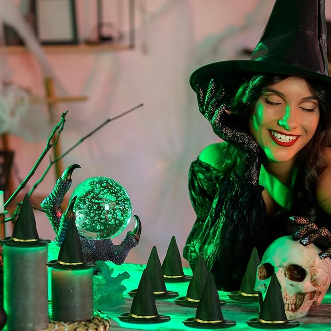 12Pcs Plastic Witch Hats Mini Halloween Witch Hats Wizard  display picture 1