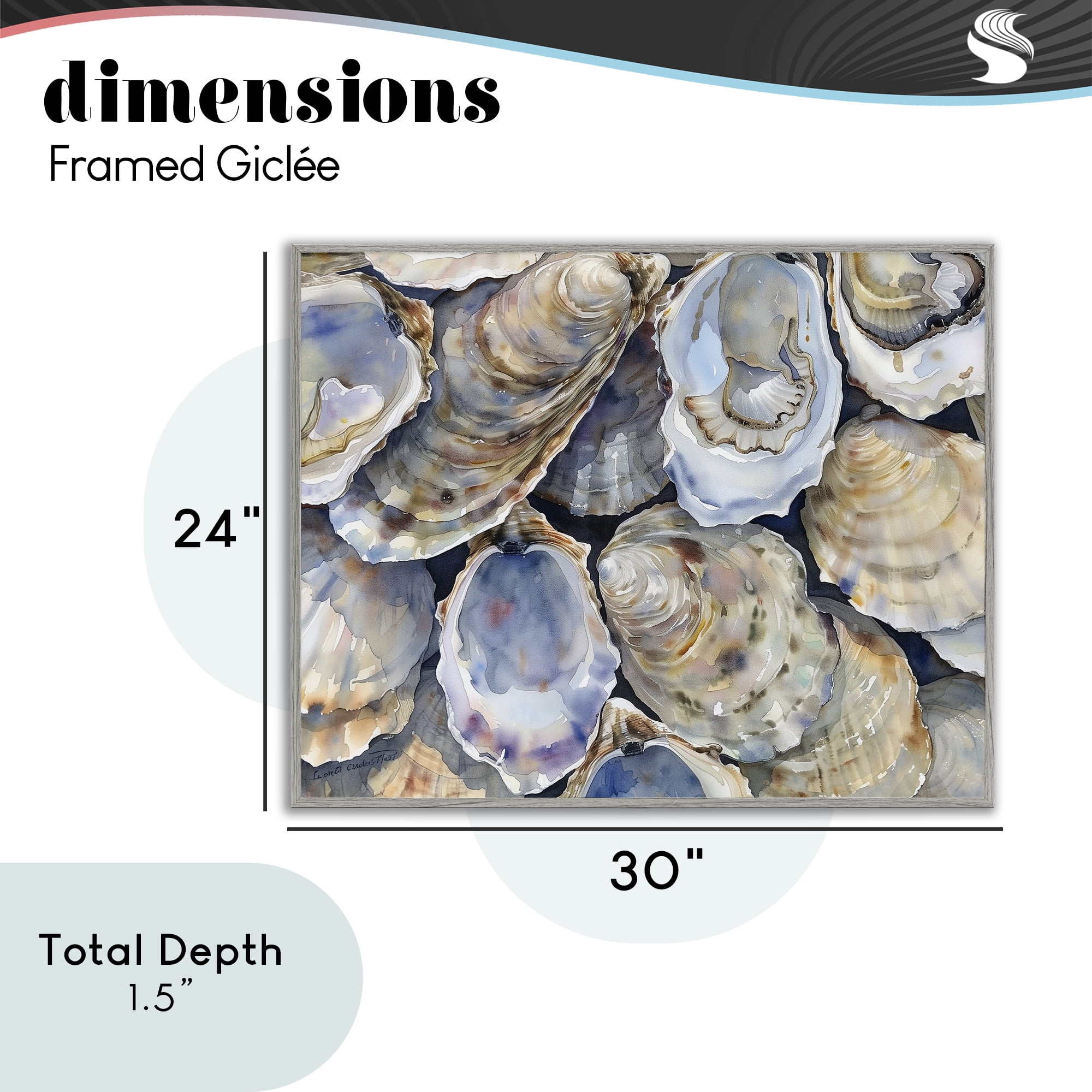 Stupell Industries Oyster Shellabration Pile Gray Framed Giclee Art, design by Heidi Kuntz