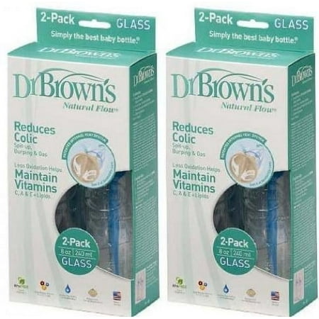 Dr. Browns Natural Flow Standard Glass Bottles - 8 Oz - 4 Count