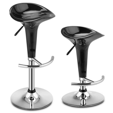 Costway Set of 2 Modern Bombo Style Swivel Barstools Adjustable Counter Chair Bar Stools